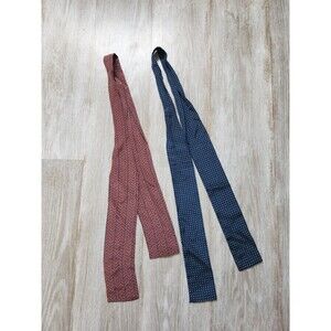 VTG Ginnie Johansen, Speciality House 100% Silk Mens Bowties Blue Red Lot of 2